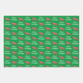 Deutsche Schäferhund Silhouette Grüne Merry Woofma Geschenkpapier Set (Vorderseite)
