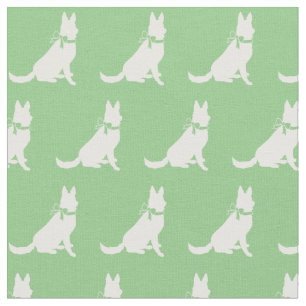 Deutsche Schäferhund Silhouette Pet Sage Green Stoff