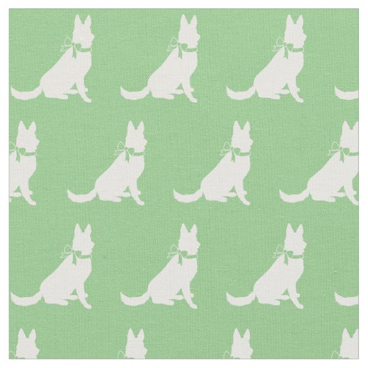 Deutsche Schäferhund Silhouette Pet Sage Green Stoff (Nahaufnahme)