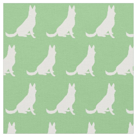 Deutsche Schäferhund Silhouette Pet Sage Green Stoff (Nahaufnahme)