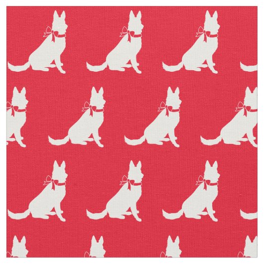 Deutsche Schäferhund Silhouette Rot Stoff (Nahaufnahme)