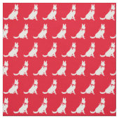 Deutsche Schäferhund Silhouette Rot Stoff (Muster)