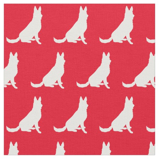 Deutsche Schäferhund Silhouette Rot Stoff (Nahaufnahme)
