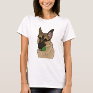 Deutsche Schäferhund-Spielzeit mit Ball  T-Shirt