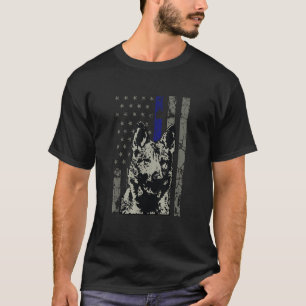Deutsche Schäferhund Thin Blue Line Polizeihund T-Shirt