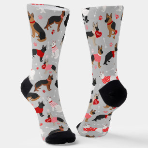 Deutsche Schäferhund Valentine Muster Socks Socken