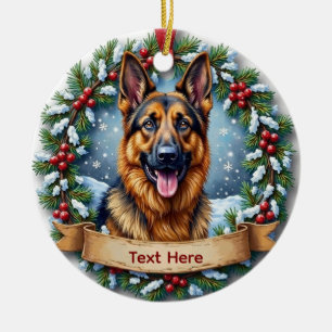 Deutsche Schäferhund Weihnachten Keramik Ornament