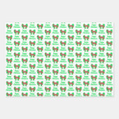 Deutsche Schäferhund Weihnachts-Hund & Grüner Bow  Geschenkpapier Set (Vorderseite 3)