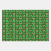 Deutsche Schäferhund Weihnachts-Hund & Grüner Bow  Geschenkpapier Set (Vorderseite 2)