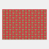 Deutsche Schäferhund Weihnachts-Hund & Grüner Bow  Geschenkpapier Set (Vorderseite)