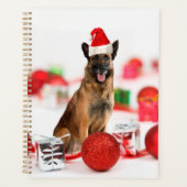 Deutsche Schäferhund Weihnachts-Weihnachtsmannmütz Planer (Vorderseite)