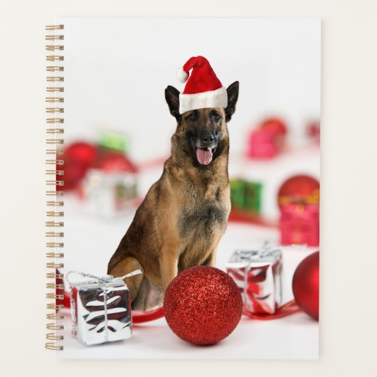 Deutsche Schäferhund Weihnachts-Weihnachtsmannmütz Planer (Vorderseite)