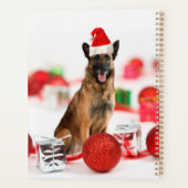 Deutsche Schäferhund Weihnachts-Weihnachtsmannmütz Planer (Rückseite)