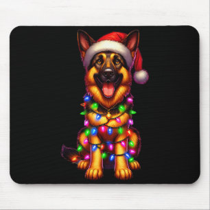 Deutsche Schäferhund-Weihnachtsbaumlichter Weihnac Mousepad