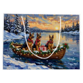 Deutsche Schäferhund-Weihnachtsboot-Feier Große Geschenktüte (Rückseite)