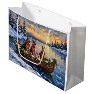 Deutsche Schäferhund-Weihnachtsboot-Feier Große Geschenktüte