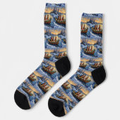 Deutsche Schäferhund-Weihnachtsboot-Feier Socken (Linkes Detail)
