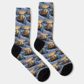 Deutsche Schäferhund-Weihnachtsboot-Feier Socken (Rechts)