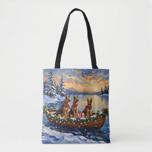 Deutsche Schäferhund-Weihnachtsboot-Feier Tasche (Vorderseite)
