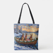 Deutsche Schäferhund-Weihnachtsboot-Feier Tasche (Rückseite)