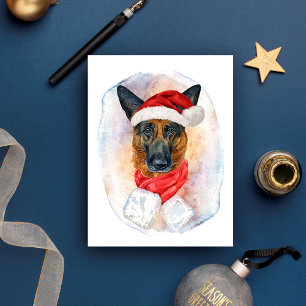 Deutsche Schäferhund-Weihnachtsgeschenke für Hunde Feiertagspostkarte
