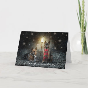 Deutsche Schäferhund-Weihnachtskarte. Karte