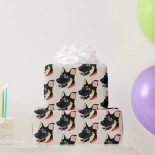 Deutsche Schäferhund Welpen Kunst GSD Hunde Liebha Geschenkpapier