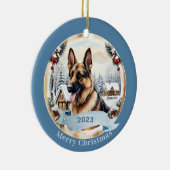 Deutsche Schäferhunde-Aquarellkunst Keramik Ornament (Rechts)