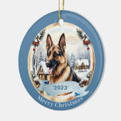 Deutsche Schäferhunde-Aquarellkunst Keramik Ornament (Links)