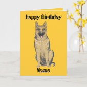 Deutsche Schäferhunde-Geburtstagskarten anpassen Karte (Gelbe Blume)