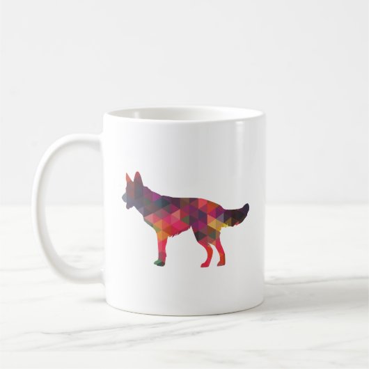Deutsche Schäferhunde Geometrisches Muster Silhoue Kaffeetasse (Links)