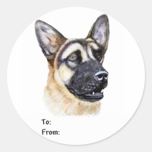 Deutsche Schäferhunde-Geschenketags Runder Aufkleber