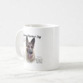 Deutsche Schäferhunde-Geschichtsdesign Kaffeetasse (Vorderseite Links)