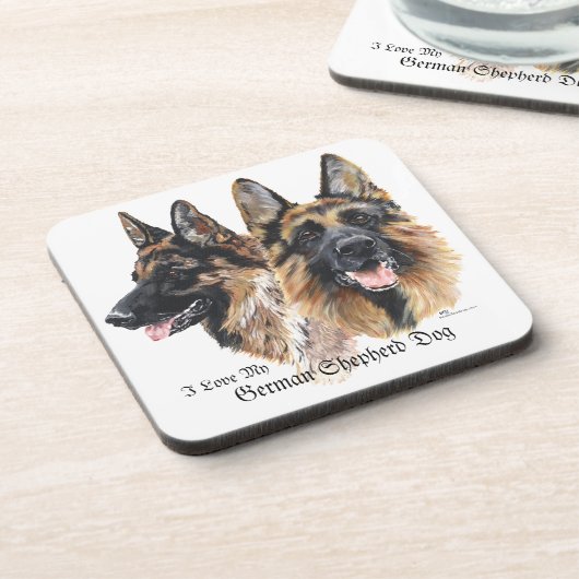 Deutsche Schäferhunde Getränkeuntersetzer (Linke Seite)