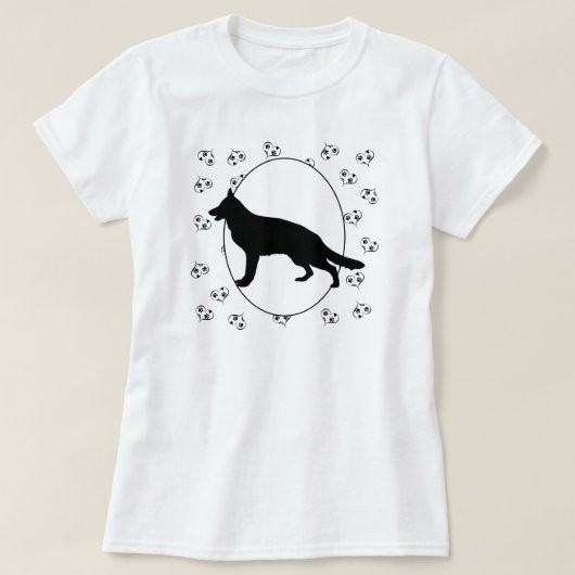 Deutsche Schäferhunde - Herz und Drucke T-Shirt (Design vorne)