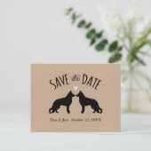 Deutsche Schäferhunde Hochzeit retten das Datum Ankündigungspostkarte (Stehend Vorderseite)