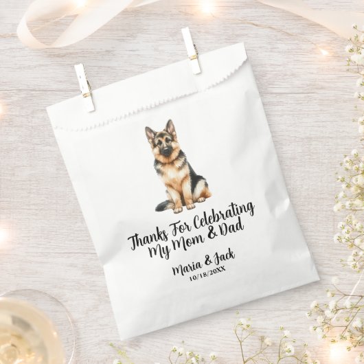 Deutsche Schäferhunde Hochzeit Vollfarbig Geschenktütchen (Ausgeschnitten)