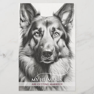 Deutsche Schäferhunde Hochzeits-Einladung auf klei Flyer