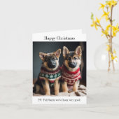 Deutsche Schäferhunde Hunde Welpen in Weihnachten Karte (Gelbe Blume)