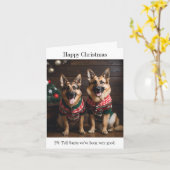 Deutsche Schäferhunde in Weihnachtssüßern Karte (Gelbe Blume)