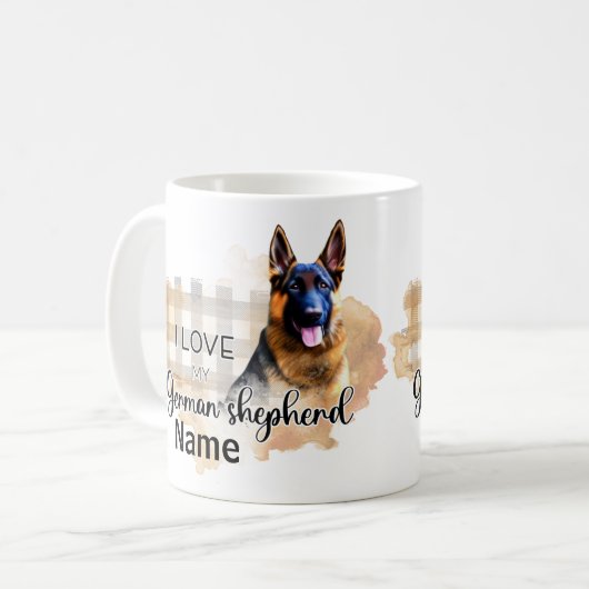 Deutsche Schäferhunde Kaffee Tasse, Cup Kaffeetasse (Vorderseite Links)