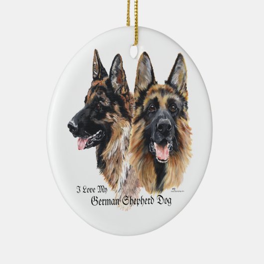 Deutsche Schäferhunde Keramik Ornament (Rechts)