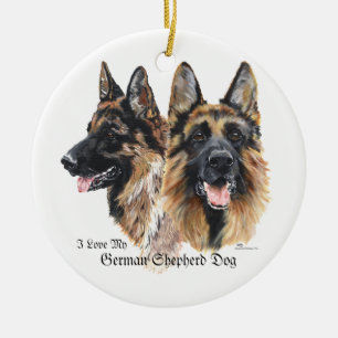 Deutsche Schäferhunde Keramik Ornament