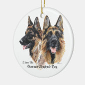 Deutsche Schäferhunde Keramik Ornament (Links)