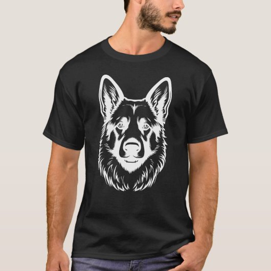 Deutsche Schäferhunde-Kontur T-Shirt (Vorderseite)