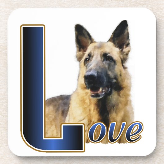 Deutsche Schäferhunde-Liebe Getränkeuntersetzer (Vorderseite)