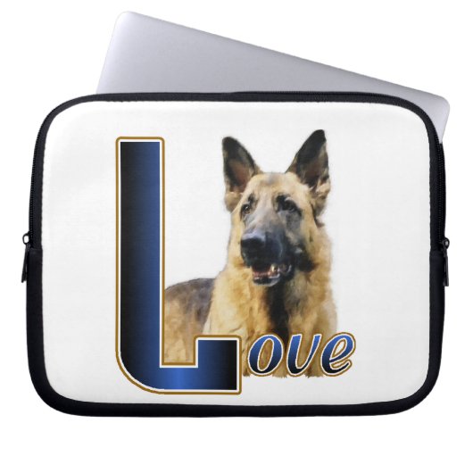 Deutsche Schäferhunde-Liebe Laptopschutzhülle (Vorderseite)
