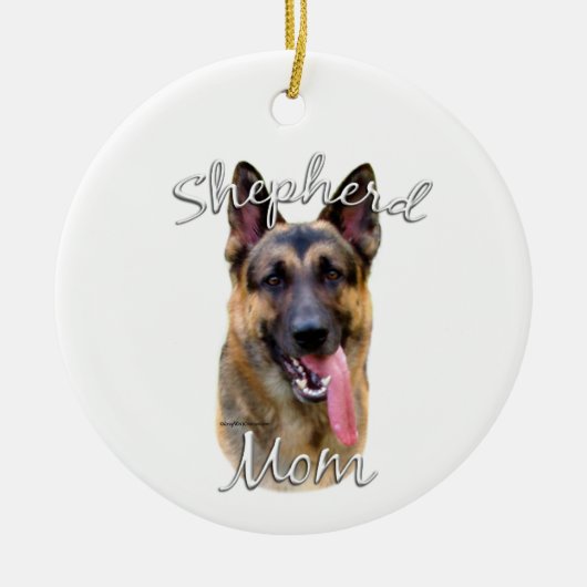 Deutsche Schäferhunde Mama 2 Keramik Ornament (Vorne)