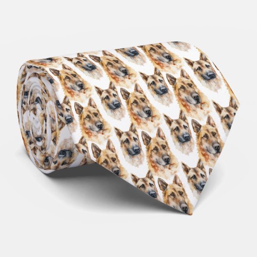 Deutsche Schäferhunde Muster Krawatte (Gerollt)