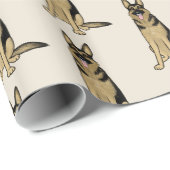 Deutsche Schäferhunde Muster | Niedliche Hauskunst Geschenkpapier (Rolleneckpunkt)